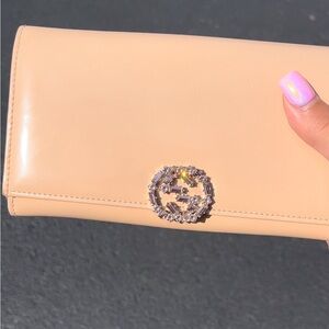 AUTH Pink Gucci Rhinestone Wallet HTF